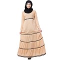 Polka dotted elegant abaya- Beige Polka dotted elegant abaya- Beige